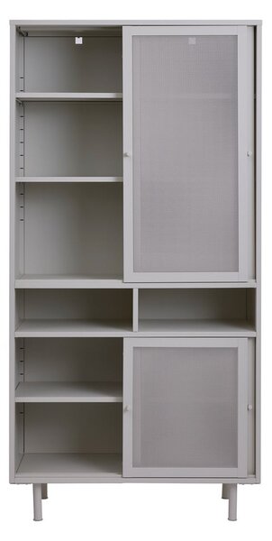 Szara metalowa szafka z drzwiami przesuwnymi 90x180x40 cm Veep – Unique Furniture