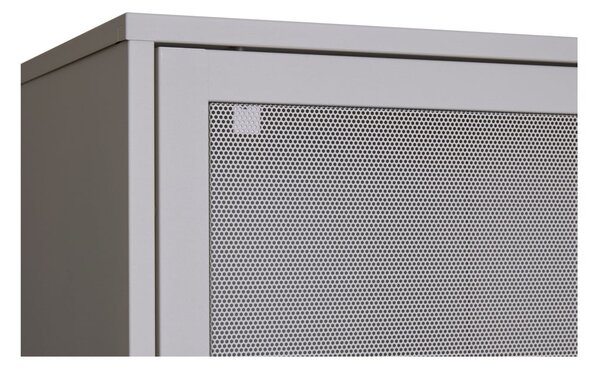 Szara metalowa szafka z drzwiami przesuwnymi 90x180x40 cm Veep – Unique Furniture