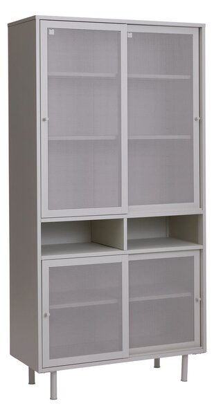 Szara metalowa szafka z drzwiami przesuwnymi 90x180x40 cm Veep – Unique Furniture