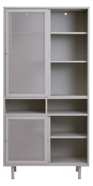 Szara metalowa szafka z drzwiami przesuwnymi 90x180x40 cm Veep – Unique Furniture