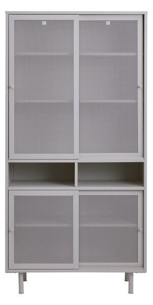 Szara metalowa szafka z drzwiami przesuwnymi 90x180x40 cm Veep – Unique Furniture