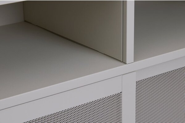 Szara metalowa szafka z drzwiami przesuwnymi 90x180x40 cm Veep – Unique Furniture