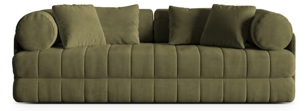 Zielona aksamitna rozkładana sofa 206 cm Kemi – Cosmopolitan Design