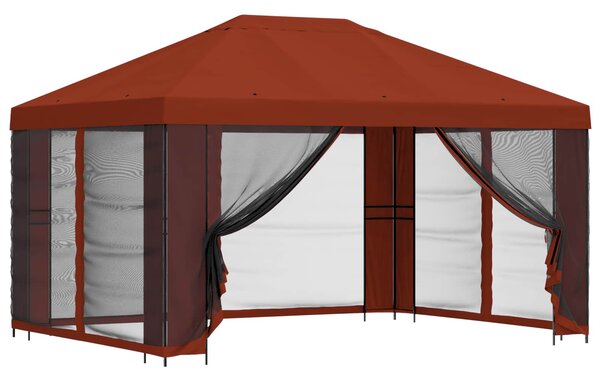 Altana z bokami 4 × 3 m terakota Poliester i Stal 190 gsm