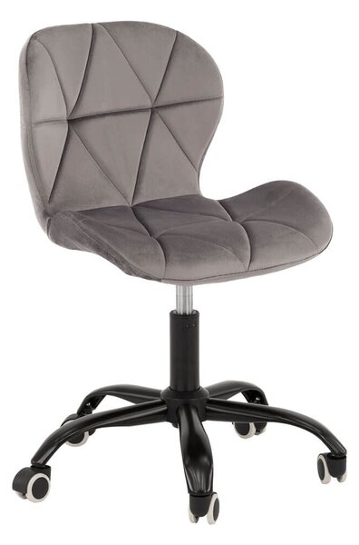 MebleMWM Krzesło obrotowe jasnoszare ART118S / welur, noga czarna