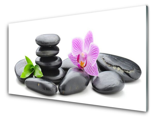 Obraz na Szkle Kwiat Kamienie Zen