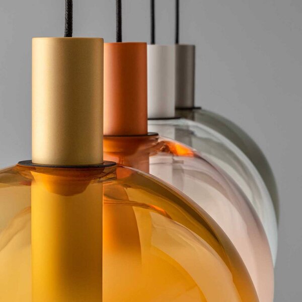 OLEV Lampa wisząca szklana Beam Stick Nuance, możliwość ściemniania, biały / opal, salon / jadalnia, szkło, design