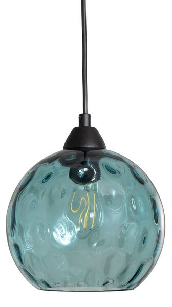 Lampa wisząca szklana Benek Opviq, możliwość ściemniania, niebieski, salon / jadalnia, szkło, młodzieżowy