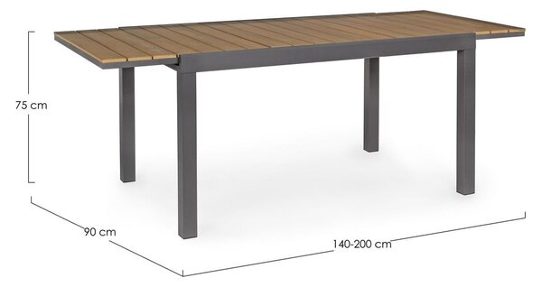 Aluminiowy stół ogrodowy 90x140 cm Elias – Bizzotto
