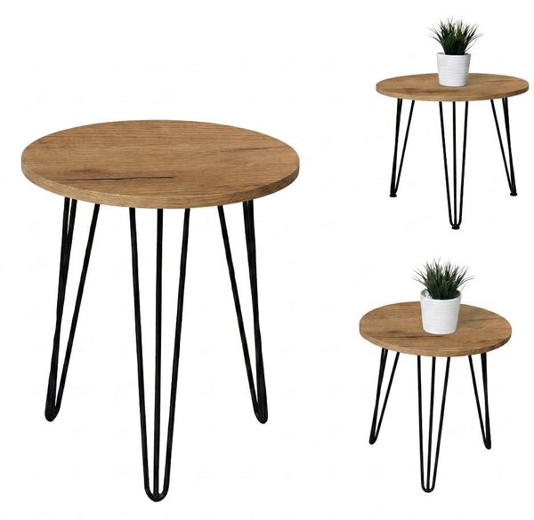 Stolik 40 cm okrągły nierozkładany, nogi Metalowe „ Hairpin legs_ ” I ArtDHome