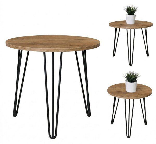 Stolik 60 cm okrągły nierozkładany, nogi Metalowe „ Hairpin legs_ ” I ArtDHome