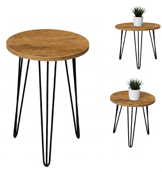 Stolik 40 cm okrągły nierozkładany, nogi Metalowe „ Hairpin legs_ ” I ArtDHome