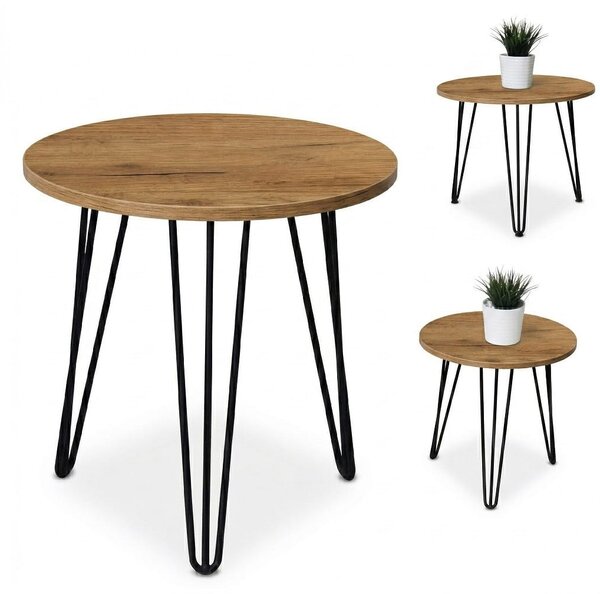 Stolik 60 cm okrągły nierozkładany, nogi Metalowe „ Hairpin legs_ ” I ArtDHome