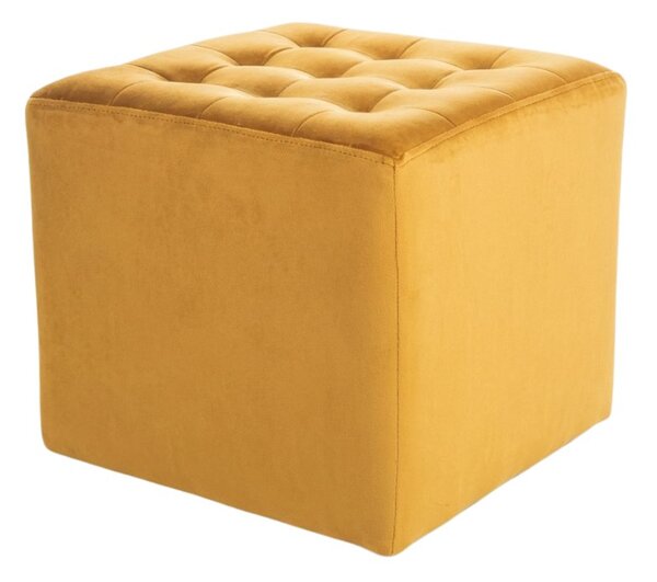 Musztardowy puf LORI VELVET
