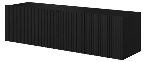 Wisząca szafka RTV Nicole z szufladą 150 cm - czarny / czarny mat