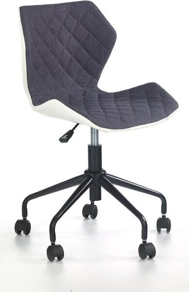 Pikowane krzesło biurowe z białym tyłem Matrix Halmar