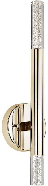 Kinkiet LAMPA ścienna ONE W0461-02E-F7F7 Zumaline metalowa OPRAWA tuba LED 5W 3000K z kryształkami złota - złoty