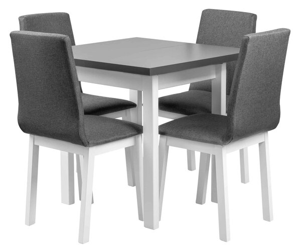 Zestaw LOFT Kwadratowy Stół Rozkładany + Krzesła do Salonu 110x80