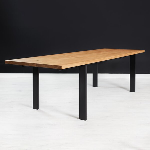 Stół z litego drewna Ramme z dostawkami Buk 120x80 cm Jedna dostawka 60 cm