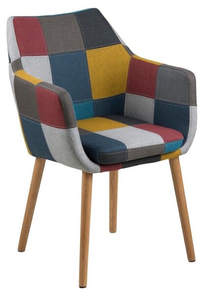 Krzesło do jadalni z tkaniny patchwork Nora