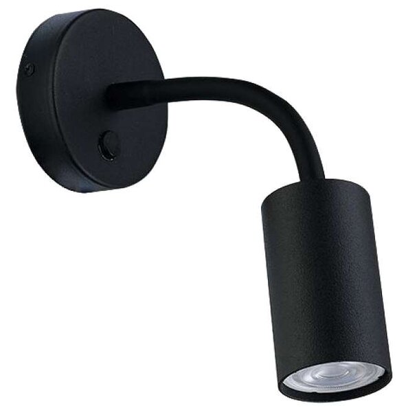 Elastyczna LAMPA ścienna EYE FLEX S 9068 Nowodvorski regulowana OPRAWA 1-punktowa metalowa tuba na peszlu czarna - czarny