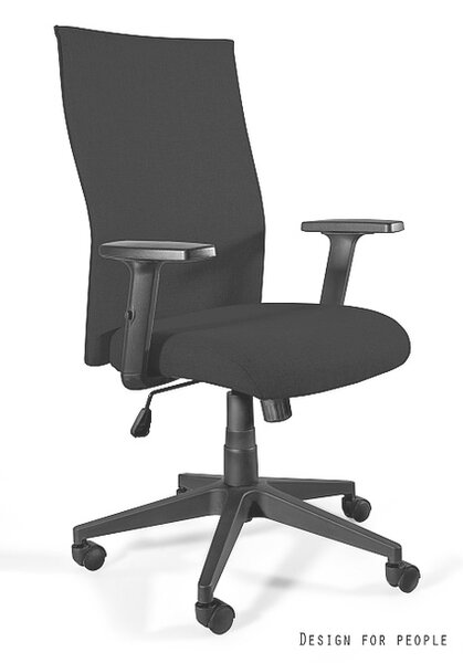 Krzesło biurowe z regulowanymi podłokietnikami Black on Black Plus czarne