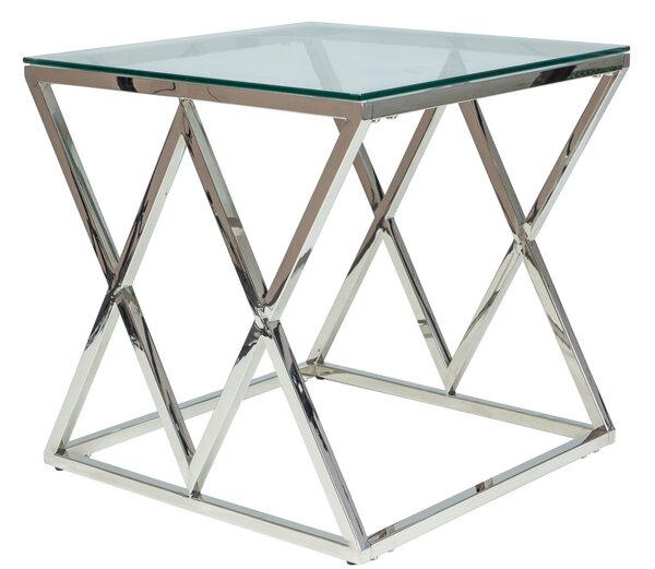 Designerski stolik kawowy ze szklanym blatem Zegna B