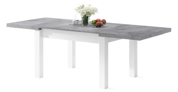 ROYAL Beton Millenium/Biały Mat - STÓŁ ROZKŁADANY DO 2,7 m