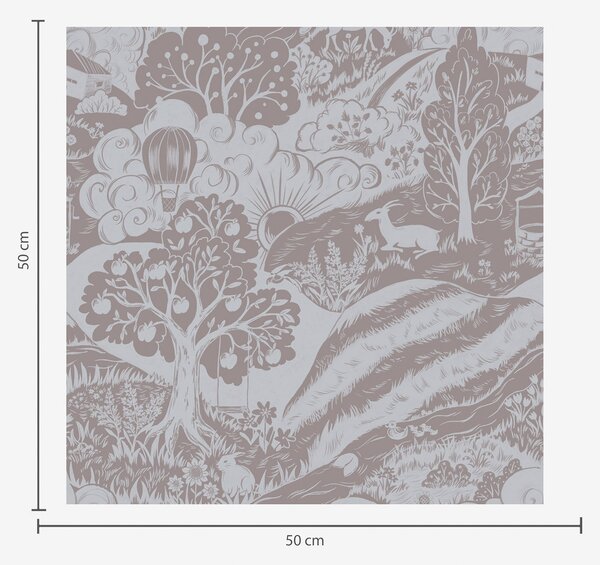 Tapety Pastelowa ilustracja z bajki ze zwierzętami i drzewami, Tapety natura, a00172v1 : Uwalls.pl