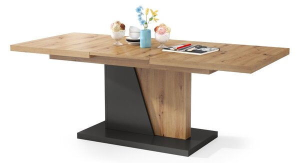 NOIR Dąb Artisan/Antracyt - NOWOCZESNA ŁAWA ROZKŁADANA DO SALONU