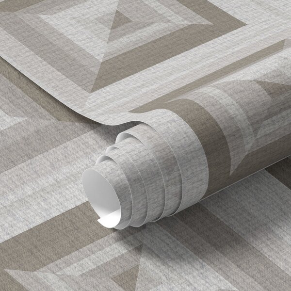 Tapety Geometryczny trójwymiarowy wzór w odcieniach szarości i beżu, Tapety w stylu skandynawskim, a00187 : Uwalls.pl