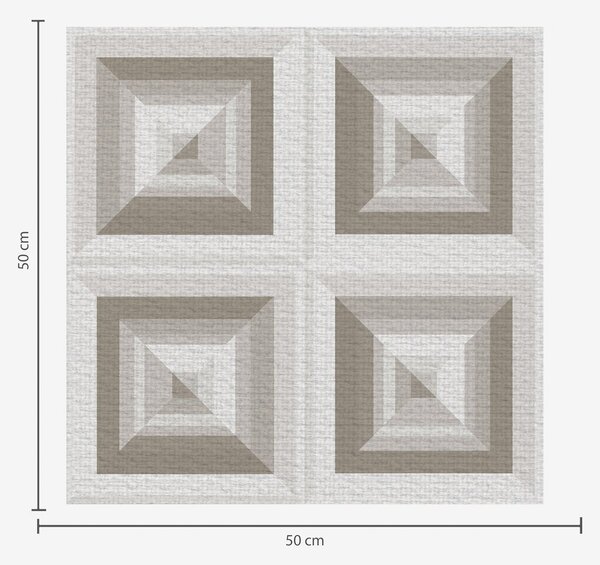 Tapety Geometryczny trójwymiarowy wzór w odcieniach szarości i beżu, Tapety w stylu skandynawskim, a00187 : Uwalls.pl