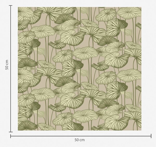 Tapety Graficzne liście lotosu w stylu retro na beżowym tle, Tapety Z kwiatami, a00188 : Uwalls.pl