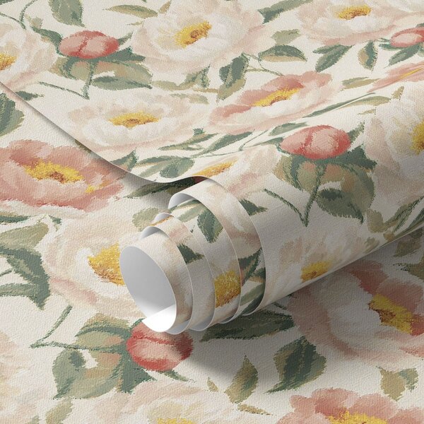 Tapety Akwarelowe piwonie w jasnych kolorach w stylu retro, Tapety Z kwiatami, Tapety Piwonie, a00193 : Uwalls.pl