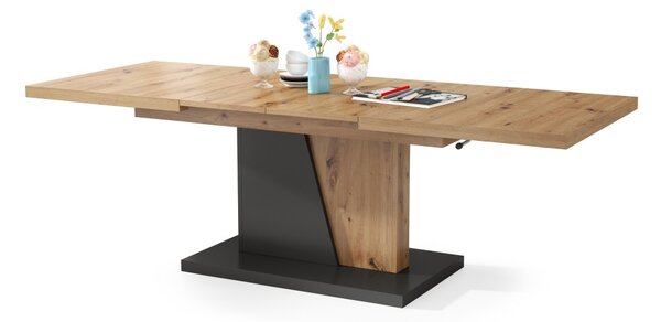GRAND NOIR Dąb Artisan/Antracyt - NOWOCZESNA ŁAWA ROZKŁADANA PODNOSZONA STÓŁ ŁAWOSTÓŁ