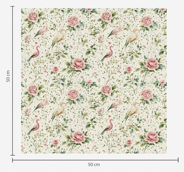 Tapety Pastelowe różowe róże i ptaki w stylu shabby chic, Tapety Angielskie, a00201 : Uwalls.pl