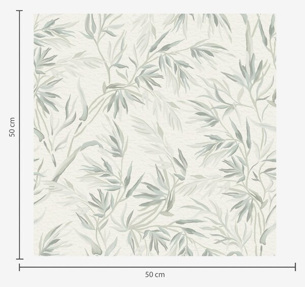 Tapety Akwarelowe liście w zimnych odcieniach, minimalistyczny design, Tapety Do pokoju dziecięcego, Tapety do pokoju dziewczynki, a00225 : Uwalls.pl