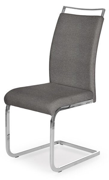 Szare krzesło z rączką na chromowanych płozach K348 Halmar