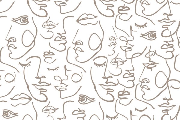 Fototapety Abstrakcyjne twarze, Fototapety Czarno-białe, w04121v1 : Uwalls.pl