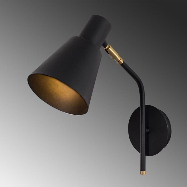 Czarny/w kolorze złota kinkiet ø 15 cm Kem – Opviq lights