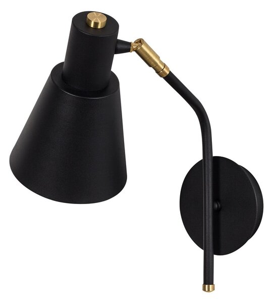 Czarny/w kolorze złota kinkiet ø 15 cm Kem – Opviq lights