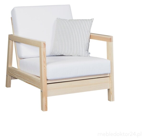 Fotel Prestige I z drewnianymi bokami