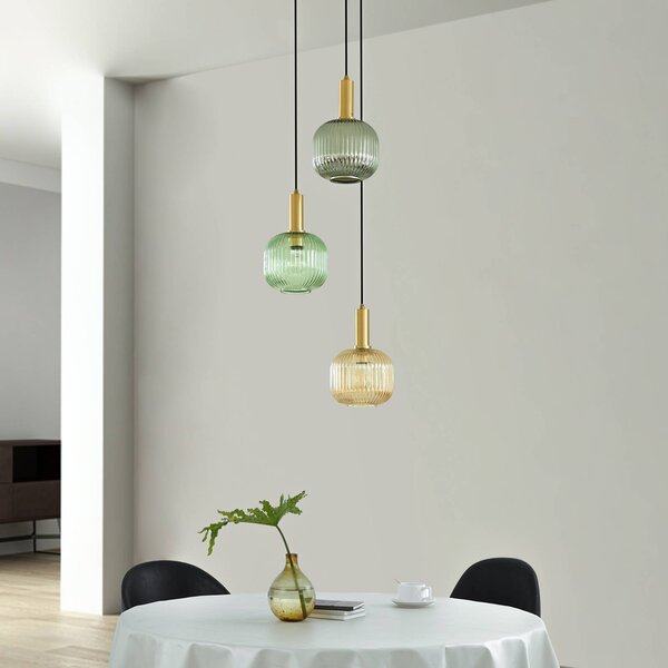 Lampa wisząca Dorotoe Lindby, możliwość ściemniania, multikolor, salon / jadalnia, szkło, vintage