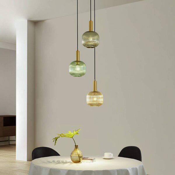 Lampa wisząca Dorotoe Lindby, możliwość ściemniania, multikolor, salon / jadalnia, szkło, vintage