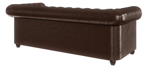 Ciemnobrązowa sofa z imitacji skóry 203 cm York – Ropez