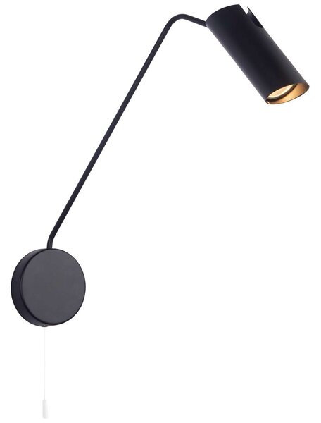 Kinkiet LAMPA ścienna FUTURO LP-17001/1WL BK Light prestige metalowa OPRAWA tuba na wysięgniku czarna - czarny