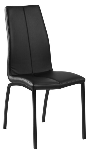 Czarne krzesło z ekoskóry na czarnych nogach Asama Actona