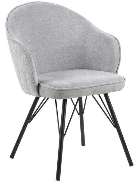 Szare krzesło tapicerowane na metalowych nogach Mitzie Steal