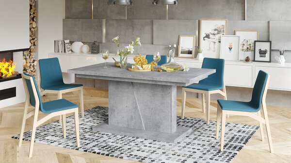 NOBLE NOIR Beton Millenium - STÓŁ ROZKŁADANY DO 218 cm!