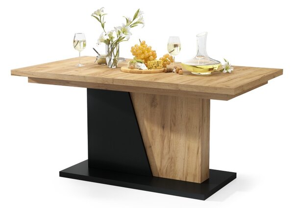 NOBLE NOIR Dąb Craft Złoty/Czarny Mat - STÓŁ ROZKŁADANY DO 218 cm!